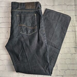 Celio* C*FIVE Jeans Size 42X34 Moto Denim Thick Stitch Embroidered  Straight Leg